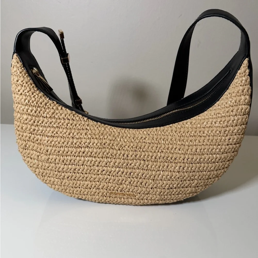 Michael Kors Black and Tan Shoulder Bag